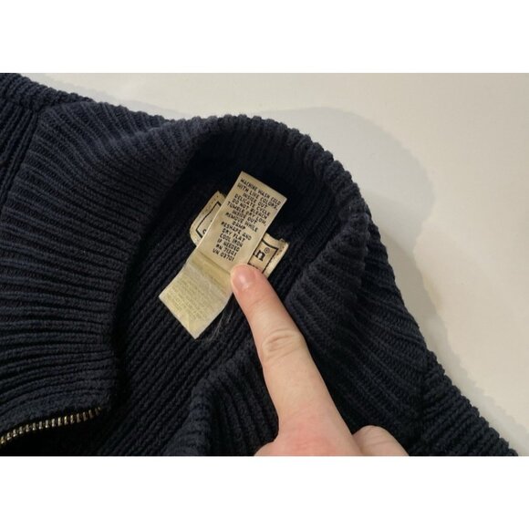 Vtg LL Bean Mens Thick Ribbed Cardigan Size XL Full Zip 90s Grunge Alternative‎ - Picture 4 of 11